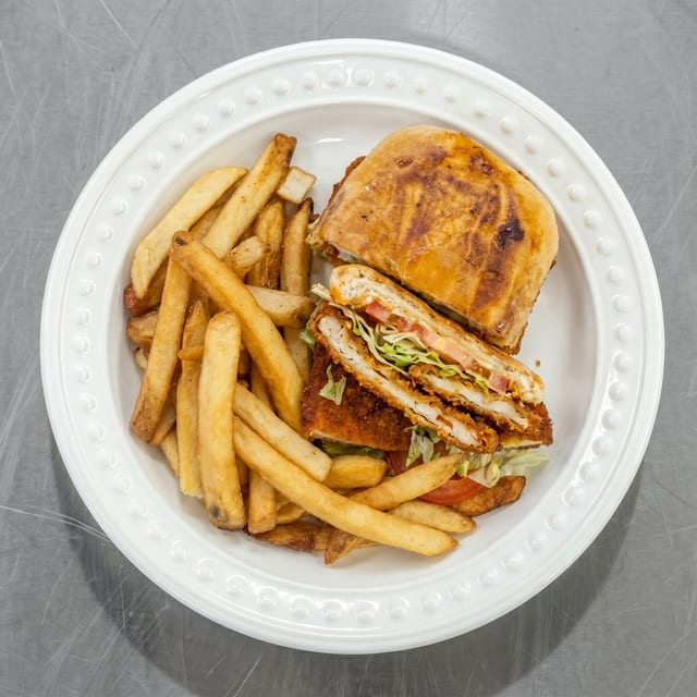 Tortas Milanesa with Fries.