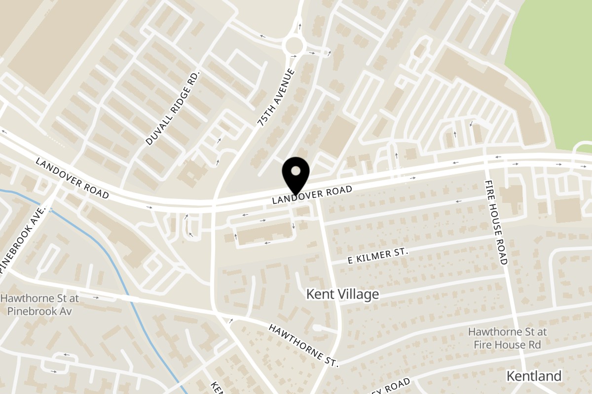 Map showing the location of Taqueria el picoso on 7545 Landover Rd in Hyattsville